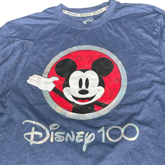 Disney Mens T-Shirt Sz Large Mickey Mouse 100th Anniversary Years Wonder Denim - Picture 4 of 9